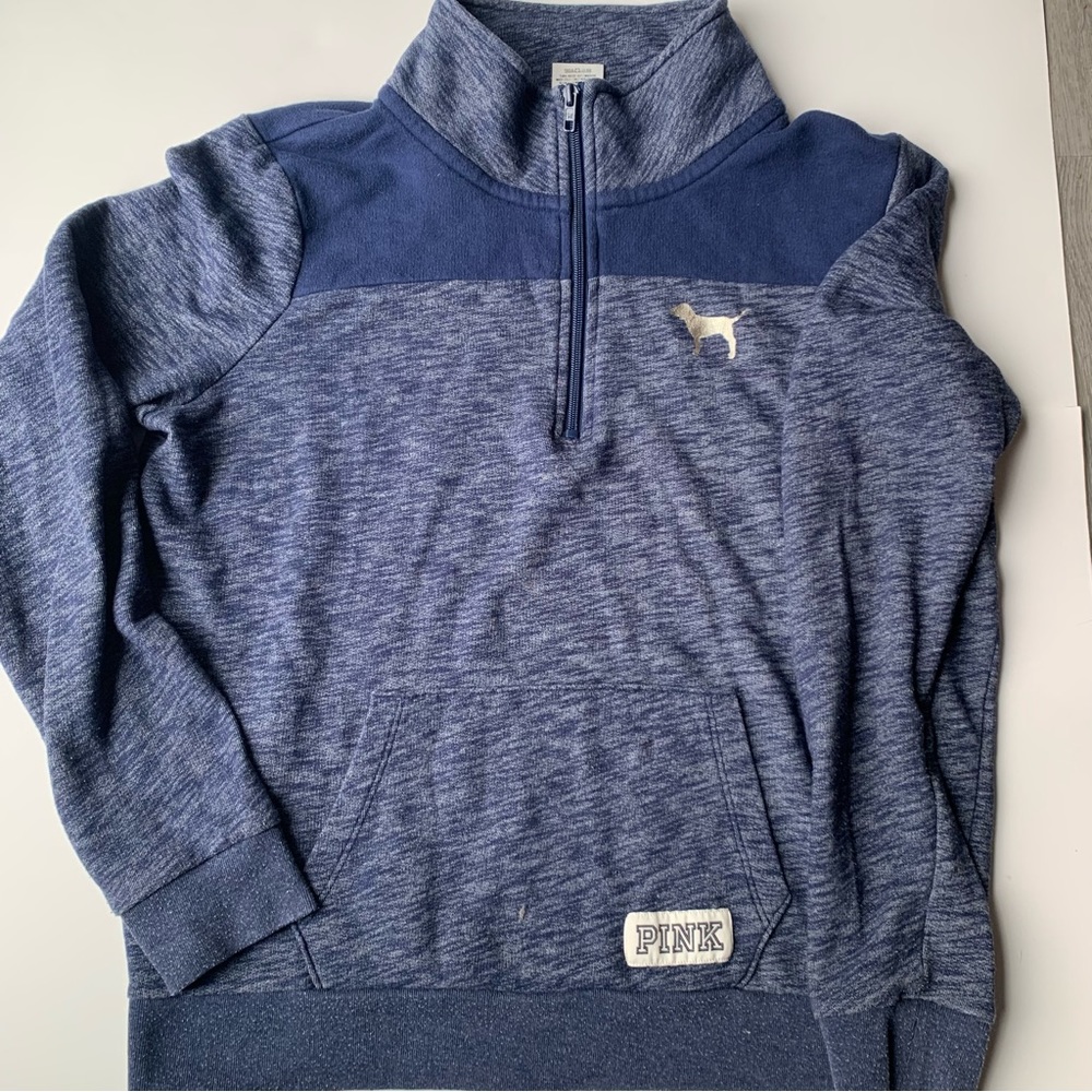 Victoria Secret PINK Hoodie with Kangaroo Pouch Size Medium Blue - Picture 1 of 6